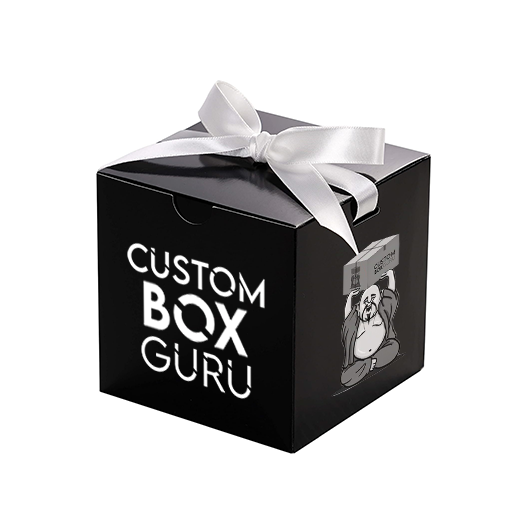 black mailer box with gift ribbon