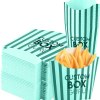 DOSTATNI 100 Pack 4oz French Fry Box Small French Fry Containers Black and White Stripes French Fry Holder Disposable Popcorn Cups Paper Takeout Boxes